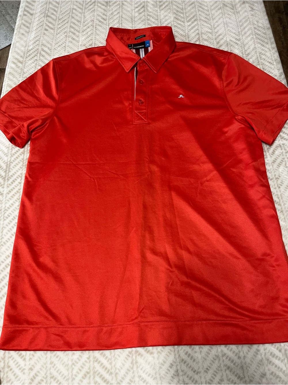 J.Lindeberg Red Men's Performance Polo XL
